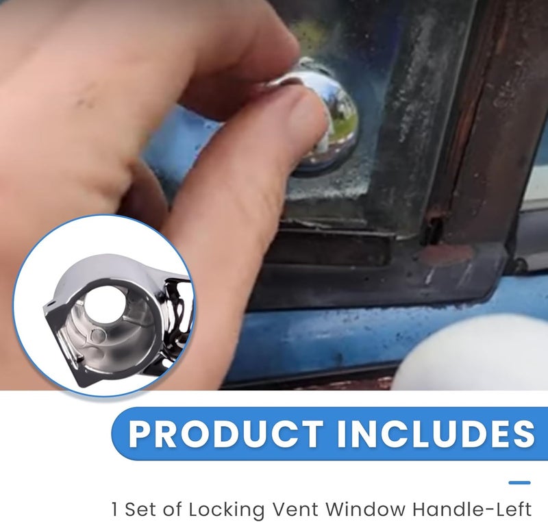 Ciuouient Locking Vent Window Handle Chrome kit Left Compatible with Chevy GMC Blazer Jimmy Suburban 1973-1994(for Blazer C10 C1500 C20 C2500 C30 C3500 Truck,Jimmy K10 K1500 K20 K2500 K30 Truck) - Image 5